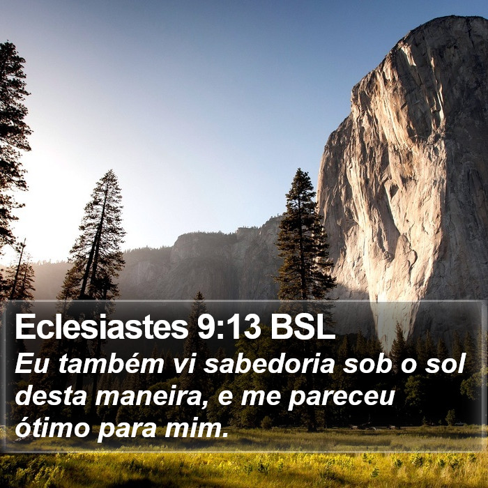 Eclesiastes 9:13 BSL Bible Study