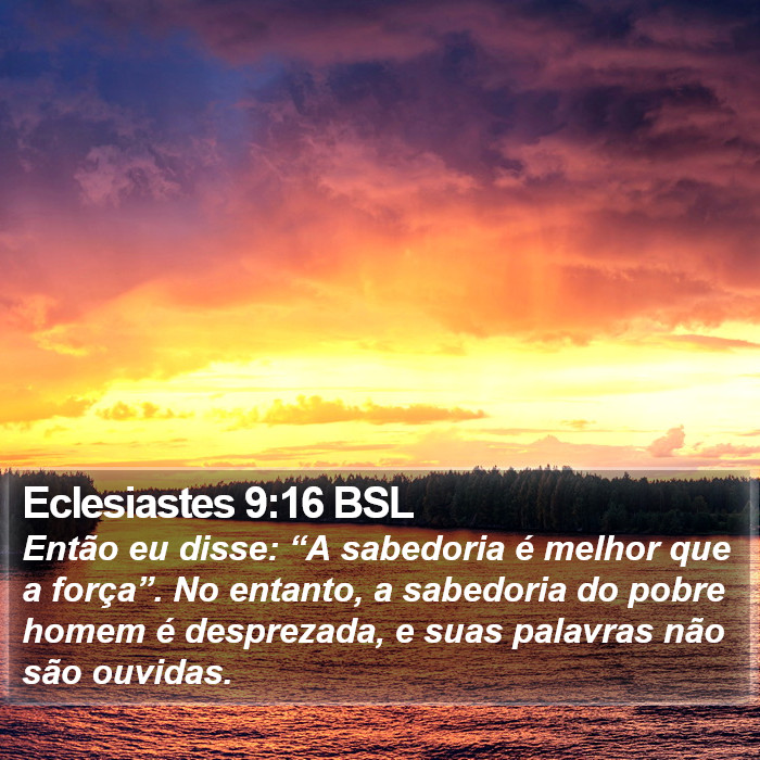 Eclesiastes 9:16 BSL Bible Study