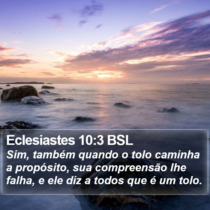 Eclesiastes 10:3 BSL Bible Study