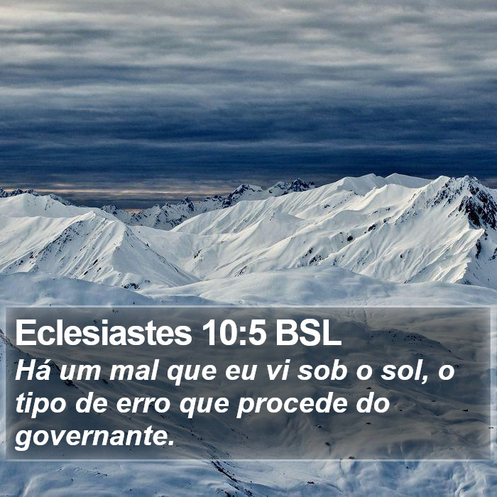 Eclesiastes 10:5 BSL Bible Study