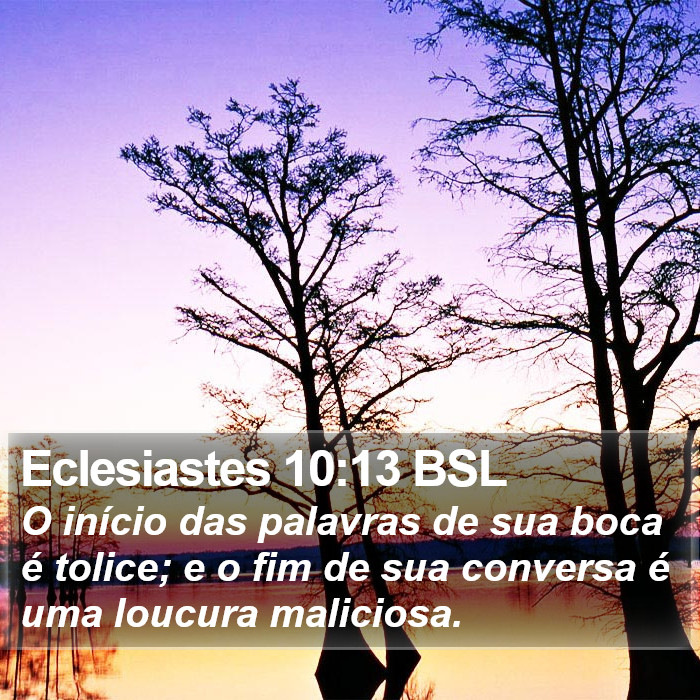 Eclesiastes 10:13 BSL Bible Study