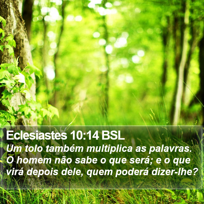 Eclesiastes 10:14 BSL Bible Study