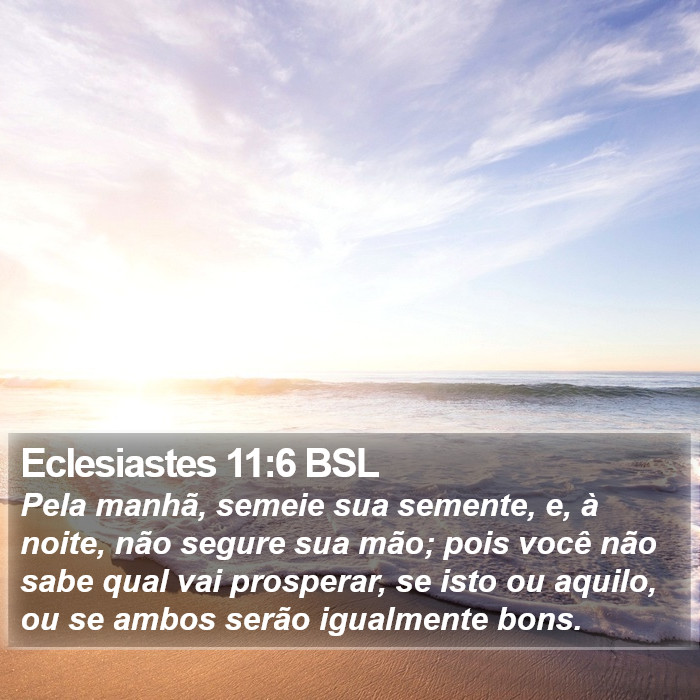 Eclesiastes 11:6 BSL Bible Study