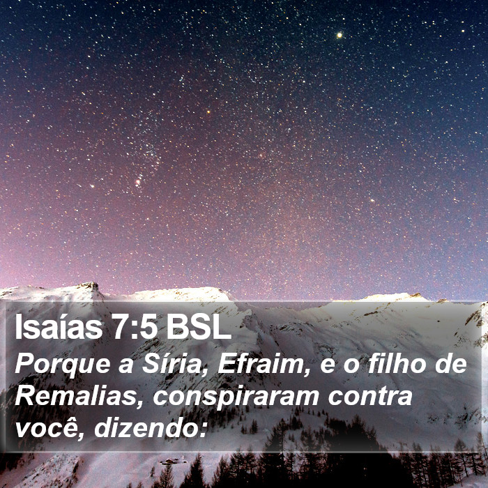 Isaías 7:5 BSL Bible Study