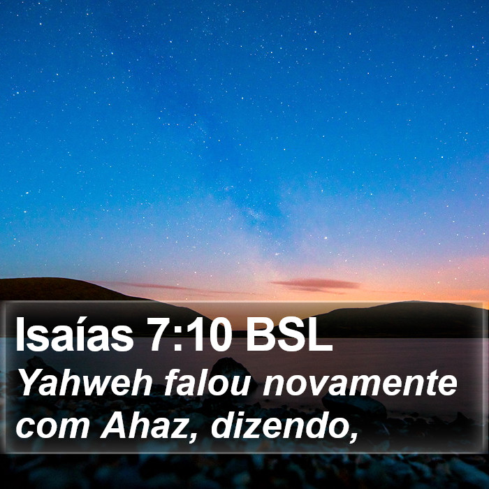 Isaías 7:10 BSL Bible Study