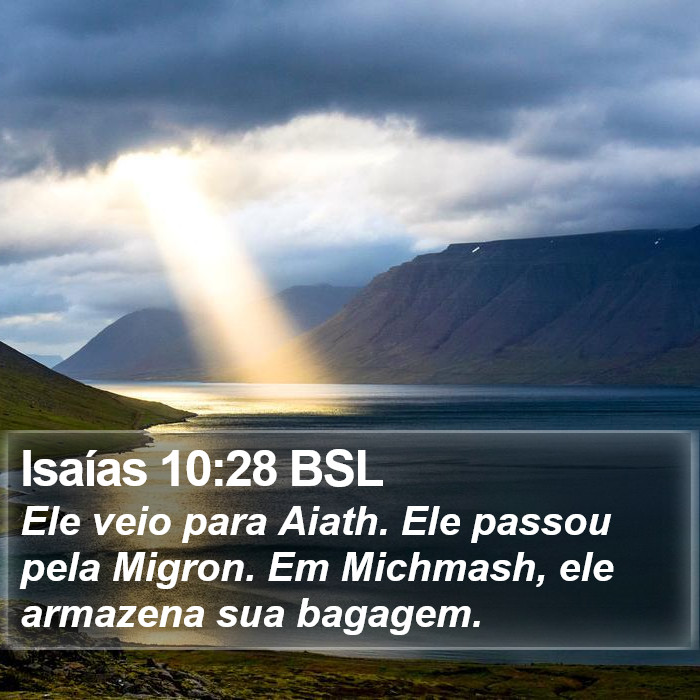 Isaías 10:28 BSL Bible Study