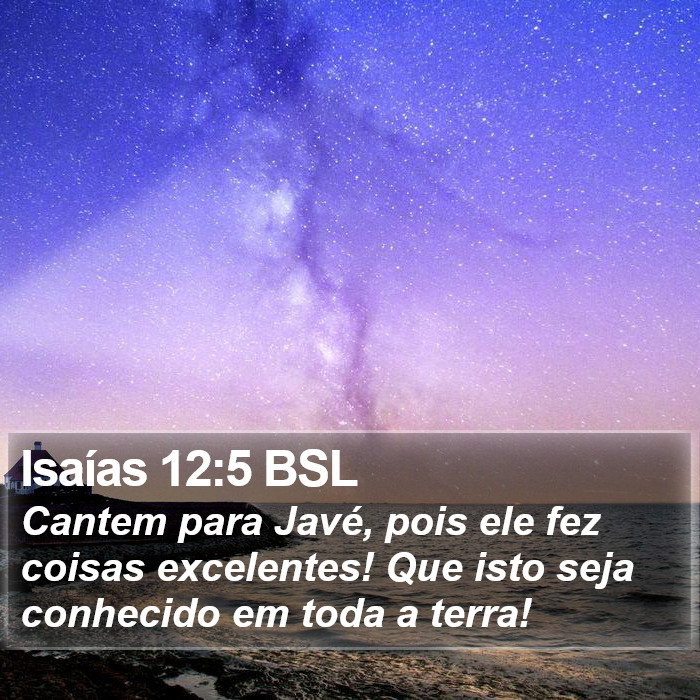 Isaías 12:5 BSL Bible Study