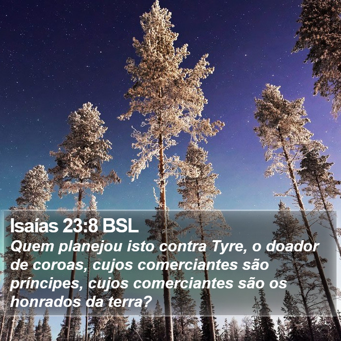 Isaías 23:8 BSL Bible Study