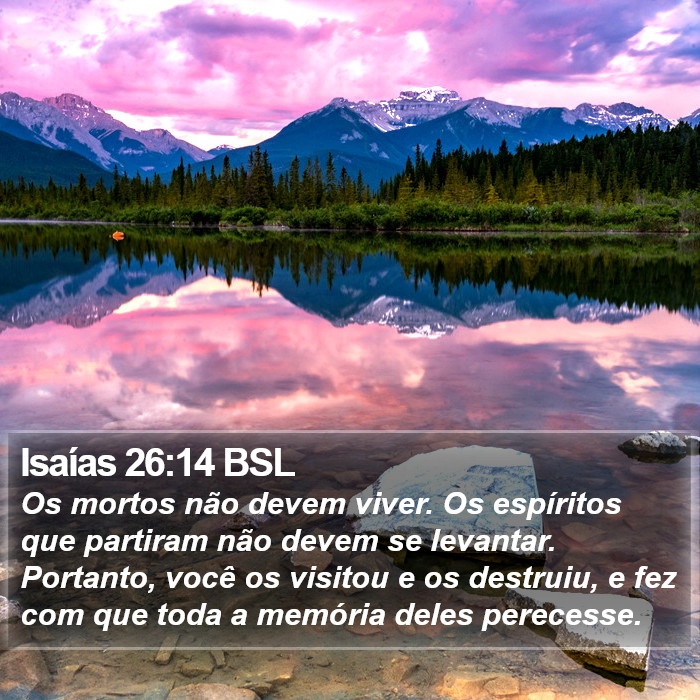 Isaías 26:14 BSL Bible Study