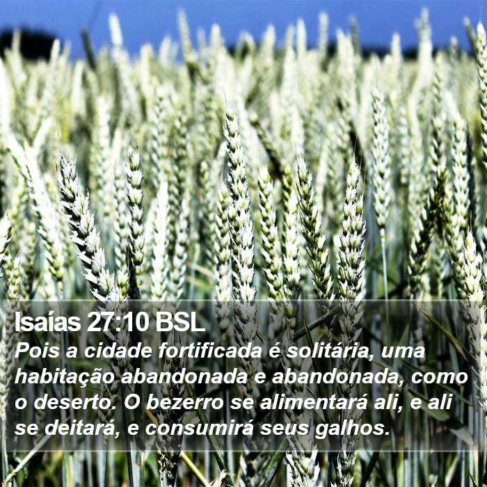 Isaías 27:10 BSL Bible Study