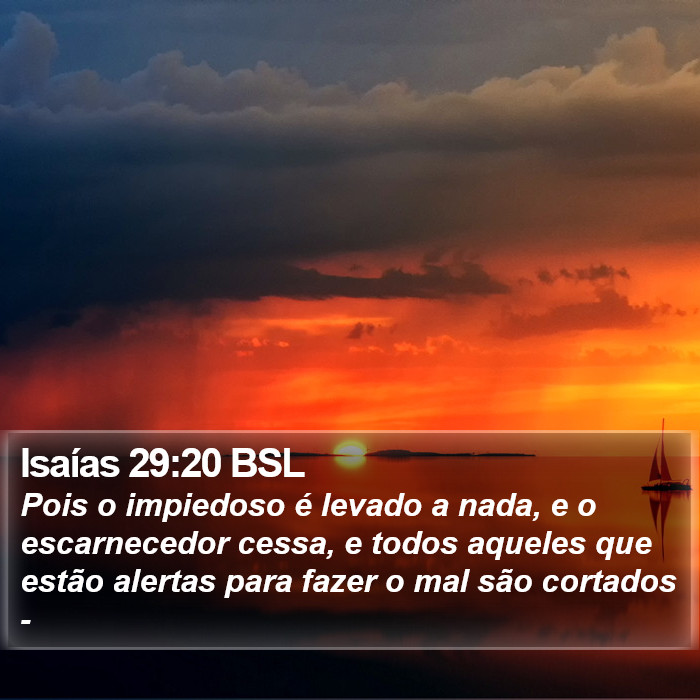 Isaías 29:20 BSL Bible Study
