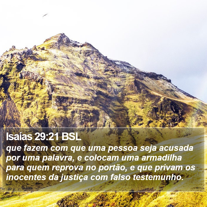 Isaías 29:21 BSL Bible Study
