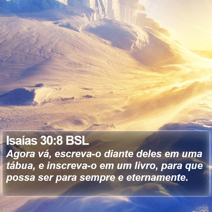 Isaías 30:8 BSL Bible Study