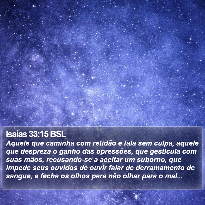 Isaías 33:15 BSL Bible Study