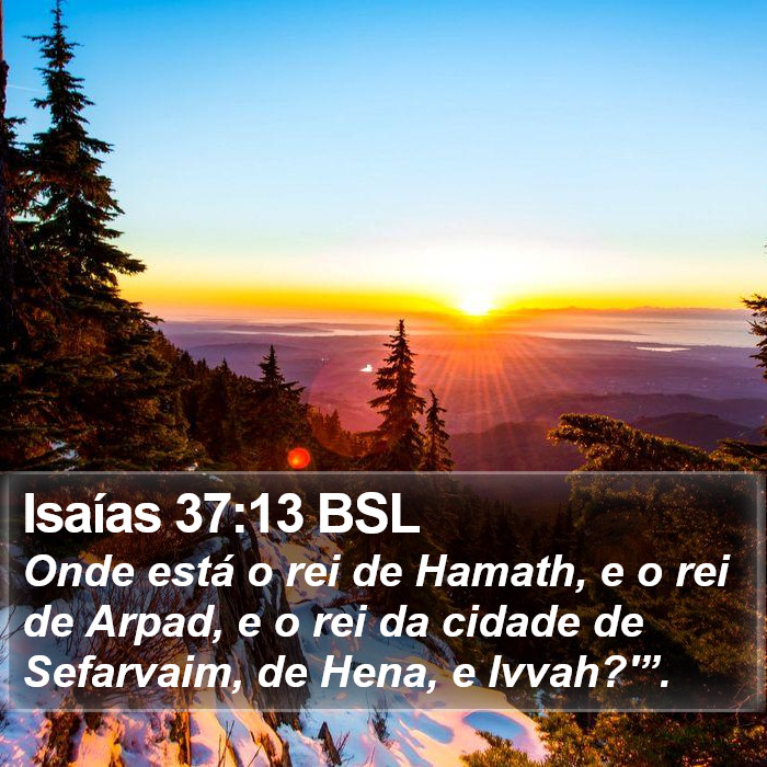 Isaías 37:13 BSL Bible Study