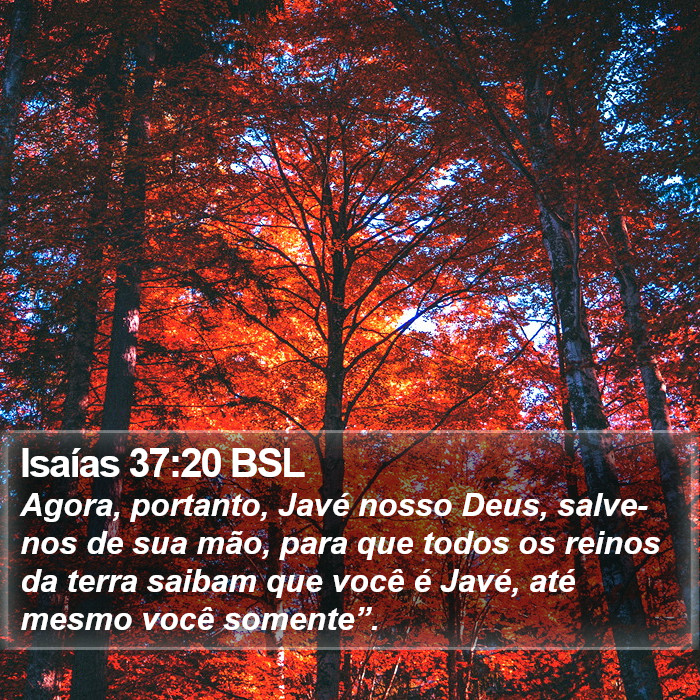 Isaías 37:20 BSL Bible Study