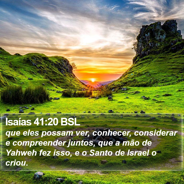 Isaías 41:20 BSL Bible Study