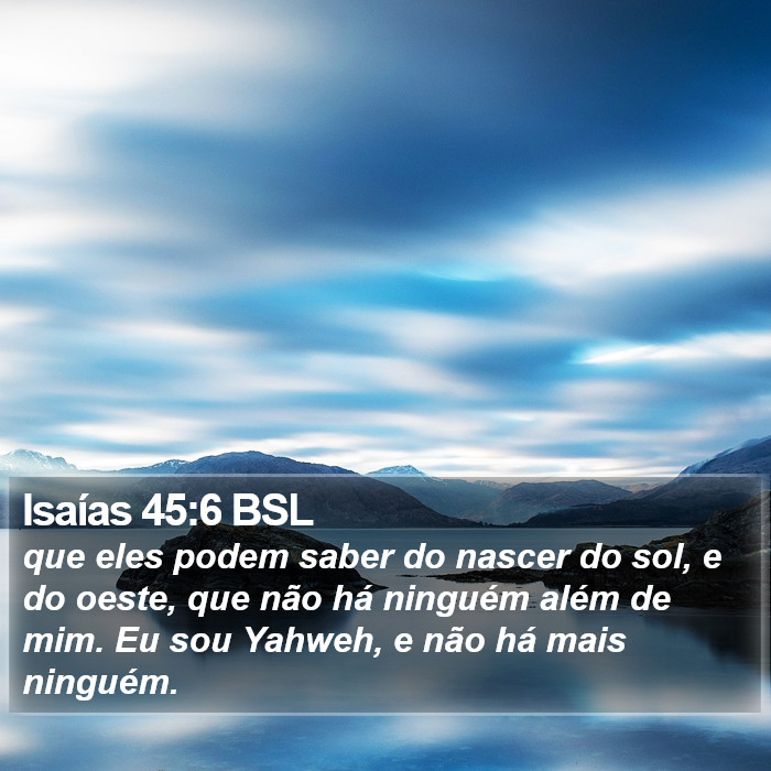 Isaías 45:6 BSL Bible Study