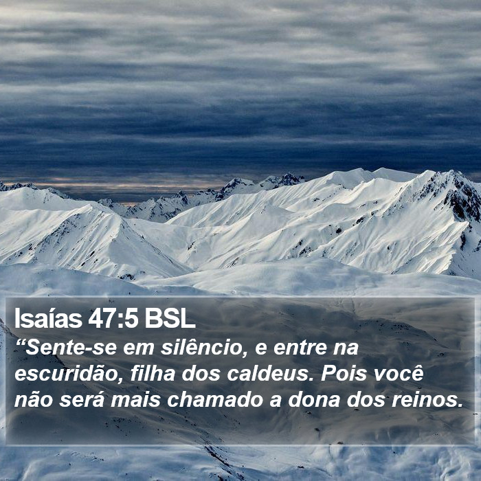 Isaías 47:5 BSL Bible Study