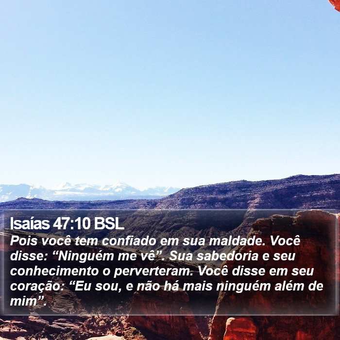 Isaías 47:10 BSL Bible Study