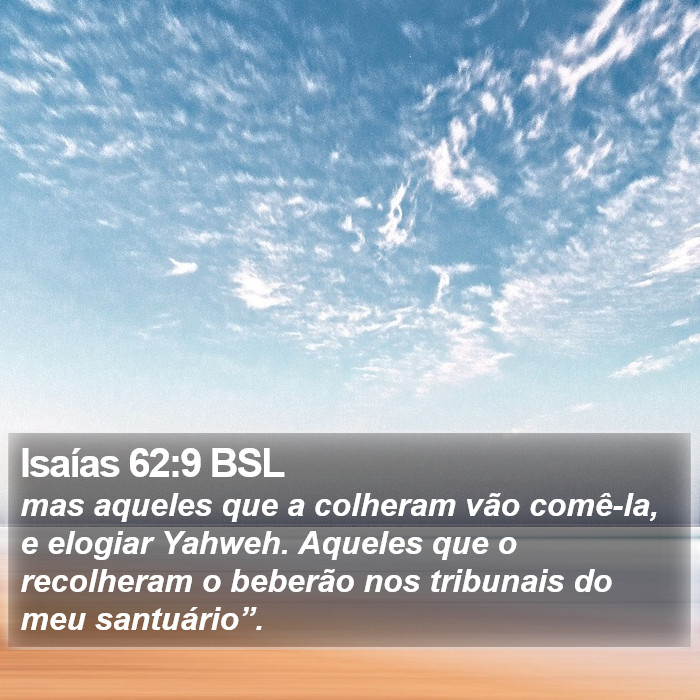 Isaías 62:9 BSL Bible Study