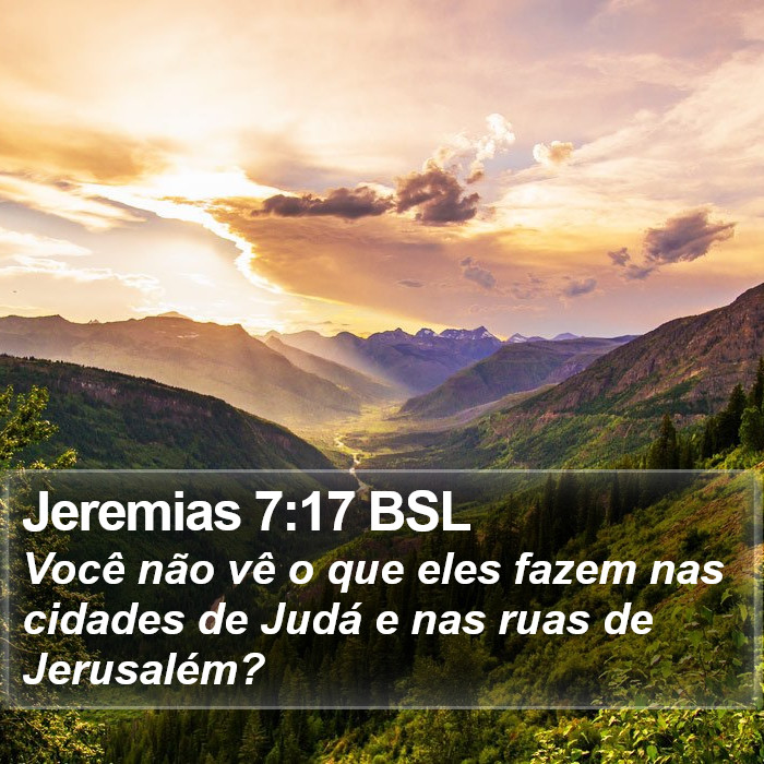 Jeremias 7:17 BSL Bible Study