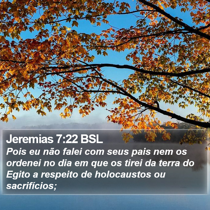 Jeremias 7:22 BSL Bible Study