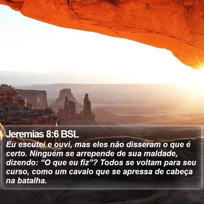 Jeremias 8:6 BSL Bible Study