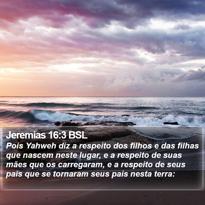 Jeremias 16:3 BSL Bible Study