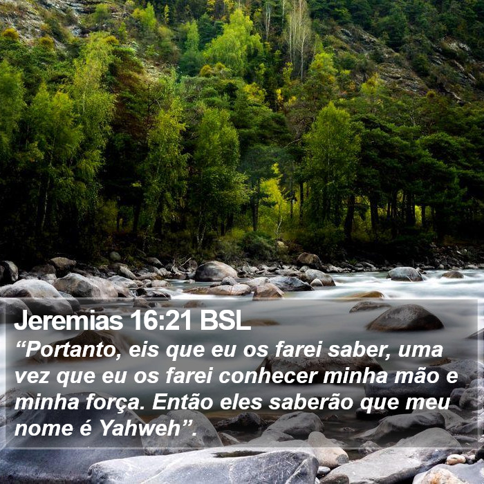 Jeremias 16:21 BSL Bible Study