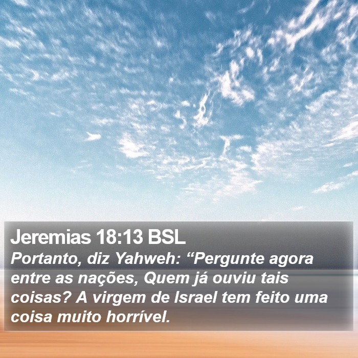 Jeremias 18:13 BSL Bible Study