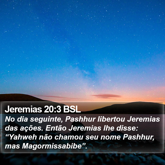 Jeremias 20:3 BSL Bible Study