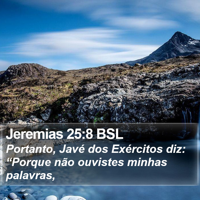 Jeremias 25:8 BSL Bible Study