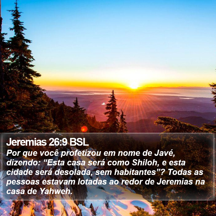 Jeremias 26:9 BSL Bible Study