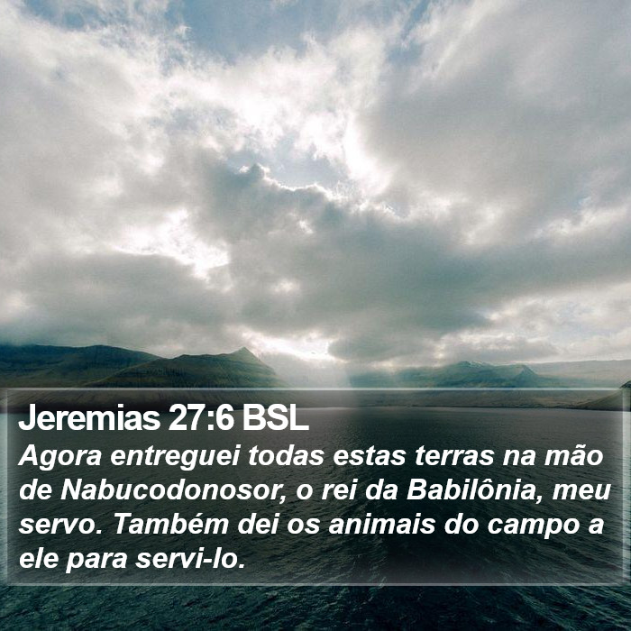 Jeremias 27:6 BSL Bible Study