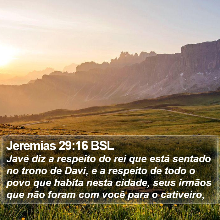 Jeremias 29:16 BSL Bible Study