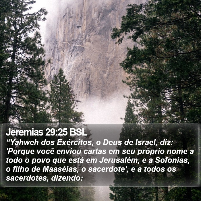 Jeremias 29:25 BSL Bible Study