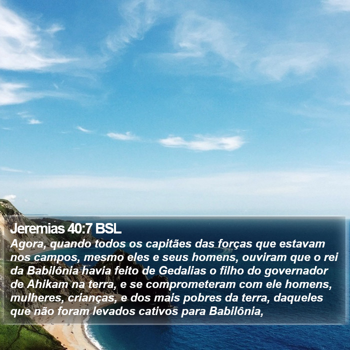 Jeremias 40:7 BSL Bible Study