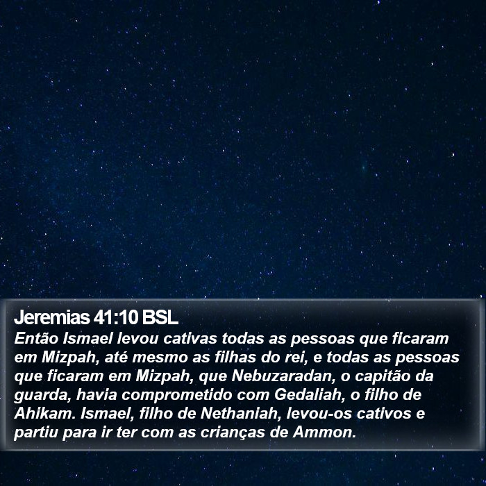 Jeremias 41:10 BSL Bible Study