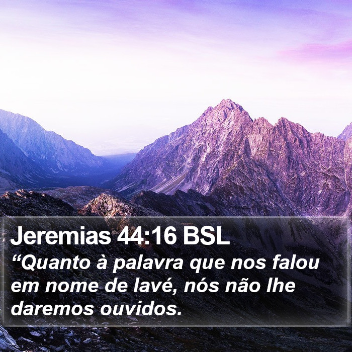 Jeremias 44:16 BSL Bible Study