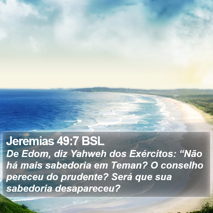 Jeremias 49:7 BSL Bible Study