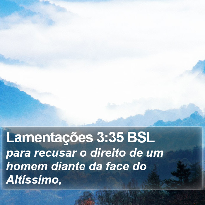 Lamentações 3:35 BSL Bible Study