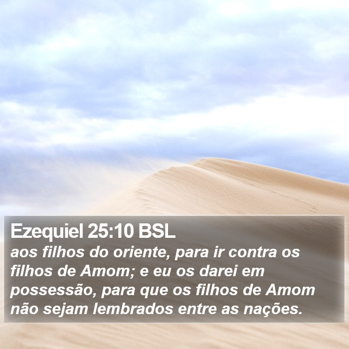 Ezequiel 25:10 BSL Bible Study