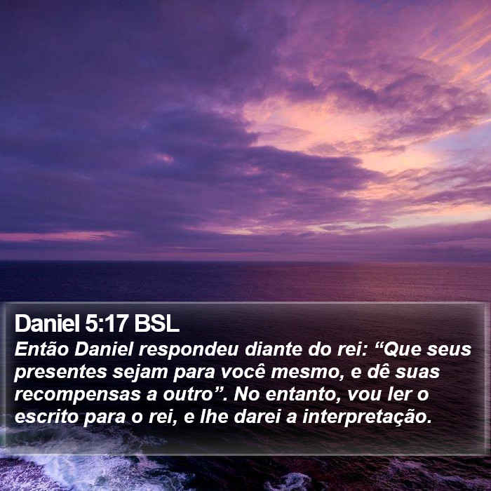 Daniel 5:17 BSL Bible Study