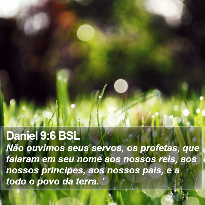 Daniel 9:6 BSL Bible Study