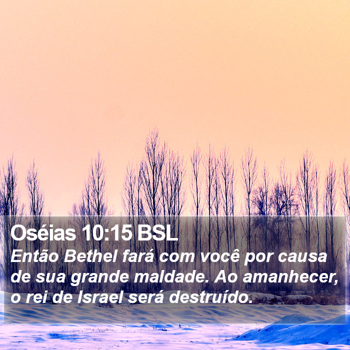 Oséias 10:15 BSL Bible Study