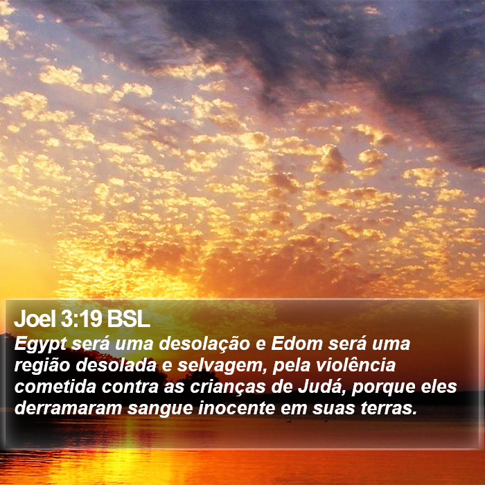 Joel 3:19 BSL Bible Study