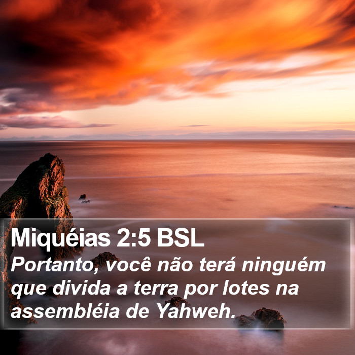 Miquéias 2:5 BSL Bible Study