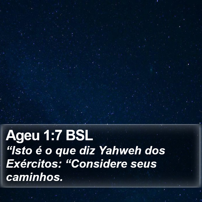 Ageu 1:7 BSL Bible Study