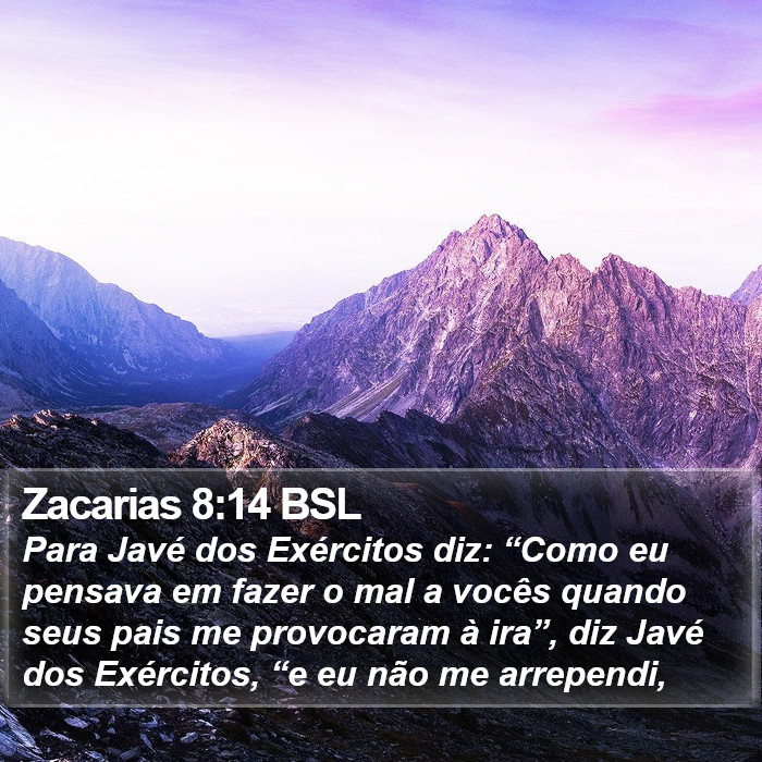 Zacarias 8:14 BSL Bible Study